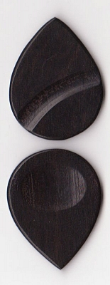 Thicket Wooden Guitar Pick - Thumb & Finger Groove - Ebony - Pack of Three